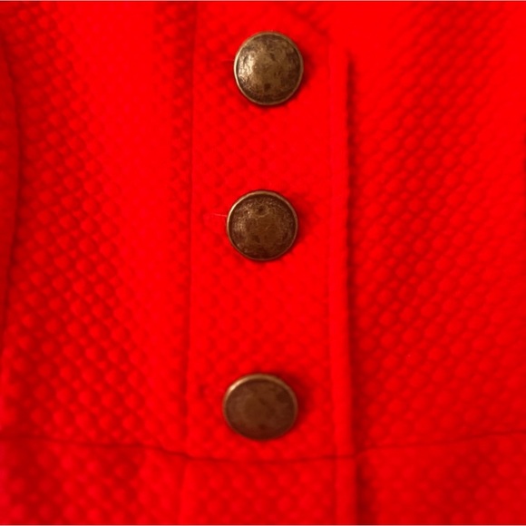 Anthropologie Maeve Quilted Red button front midi dress preppy equestrian - Picture 8 of 15